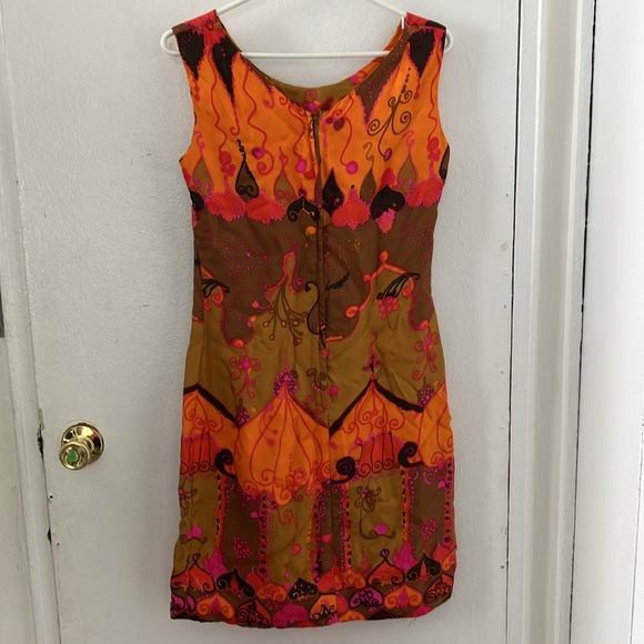 Vintage handmade silk 60’s dress - Picture 2 of 2